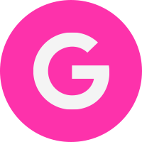 Pink version of the Google "G" logo.