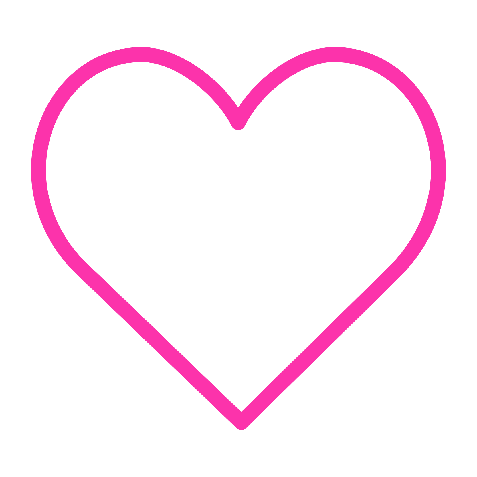 A simple, pink outline of a heart.